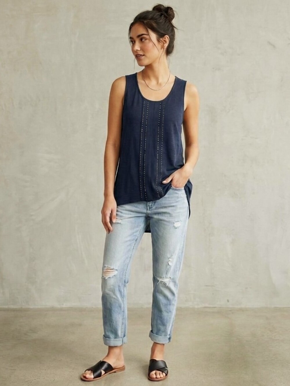 Calvin Klein Sleeveless Beaded Top